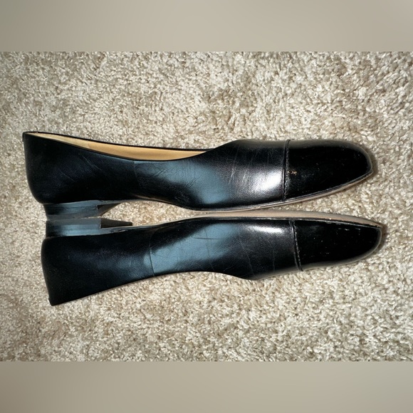 Trotters Shoes Womens 9N Narrow Black Leather With Patent Tip Flats - Picture 3 of 4